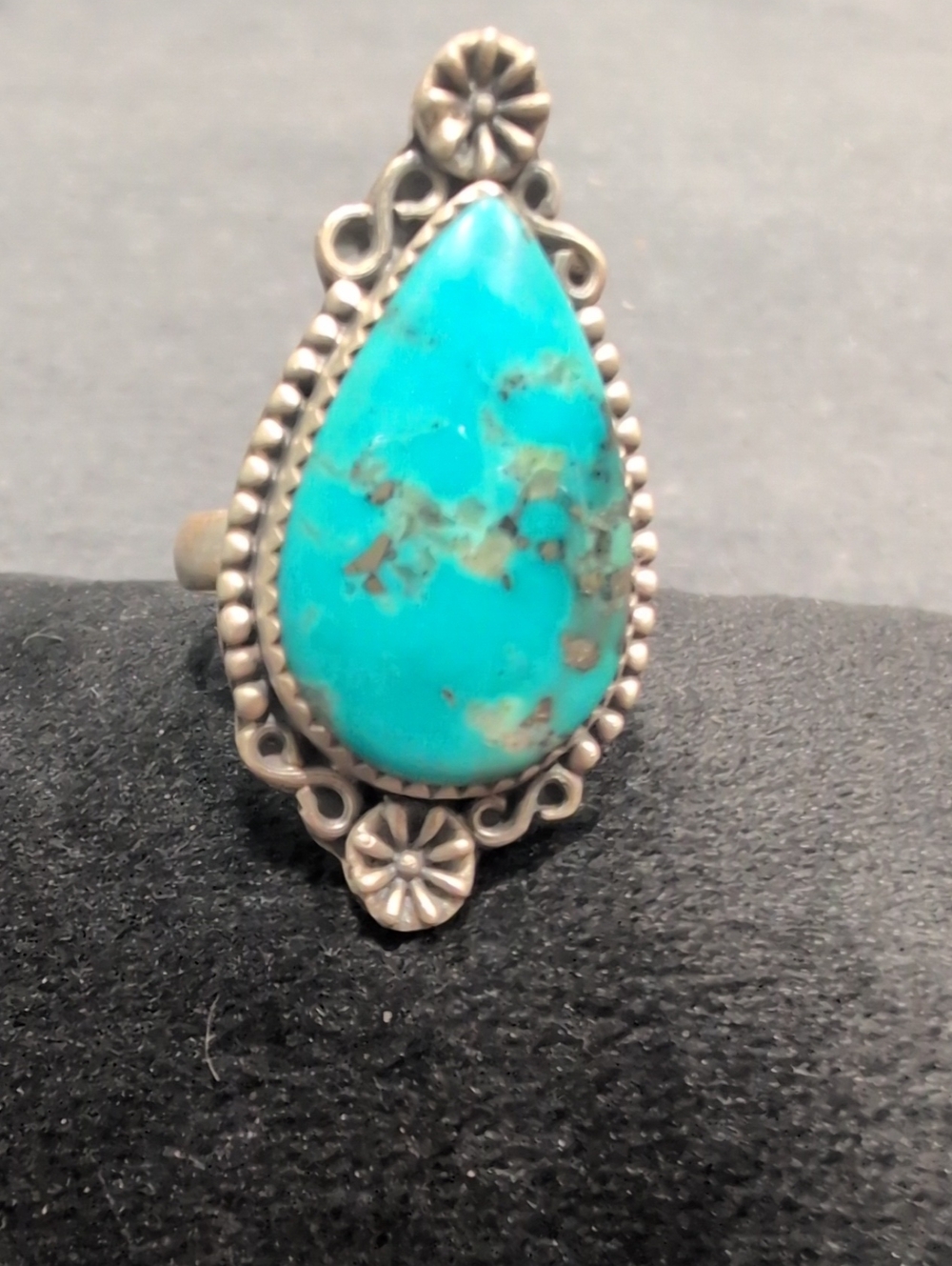 Turquoise Teardrop Sterling Silver Ring